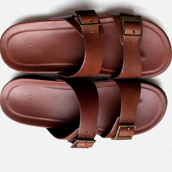 UGG Other - UGG Men's Wainscott Buckle Slip-on Leather Sandals Slide Slippers Brown Sz 13